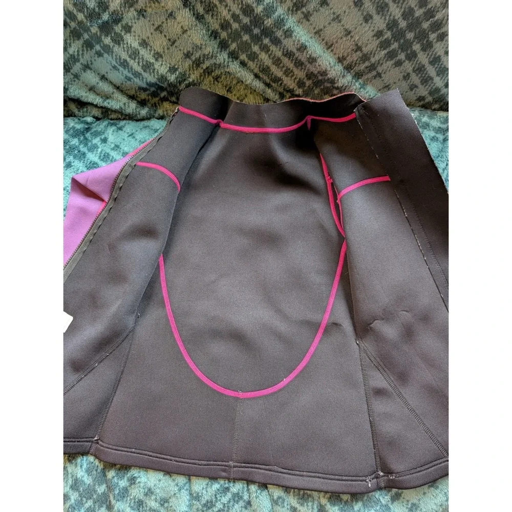 Lemorecn Kids Wetsuit Top Long Sleeve Neoprene Zip Front Colorblock Pink Size 6